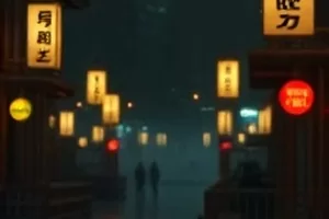影片《潮汐档案》里灯塔在夜雾中亮起的剧照